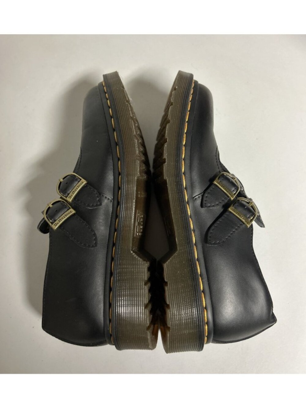 Dr. Martens Mary Jane Buckle Shoes Felix Black Vegan Leather Size 9 EUC - Picture 2 of 9